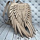 Order Women's leather backpack with wings 'Gentle powder'. Lyurom Studio. Livemaster. . Backpacks Фото №3