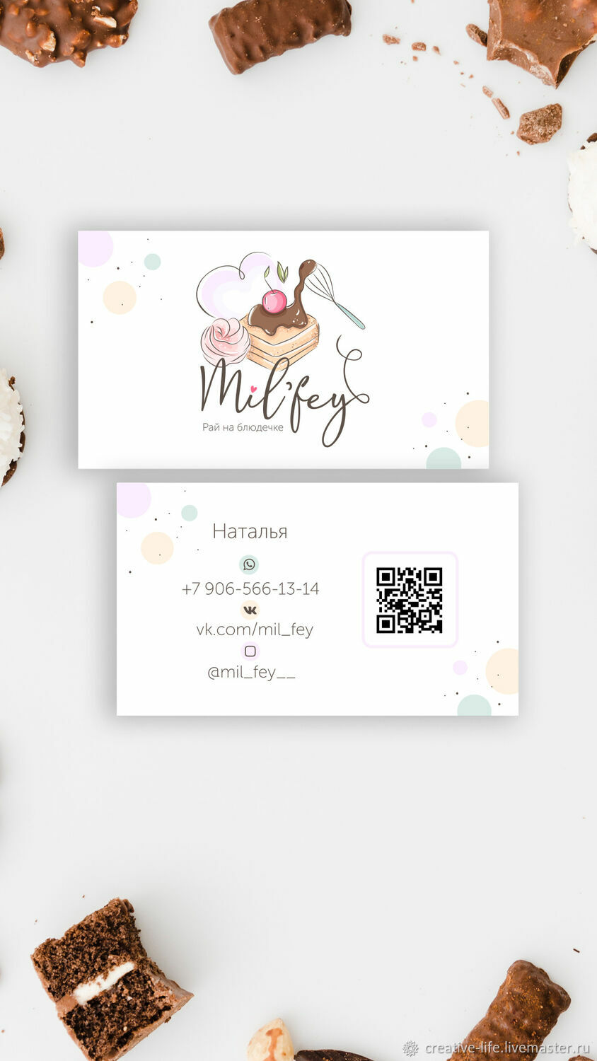 ЛОГОТИП для кондитера в интернет-магазине на Ярмарке Мастеров | Визитки ...