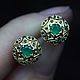 Серьги "Emerald" с Изумрудами. Серьги классические. MJ. Интернет-магазин Ярмарка Мастеров.  Фото №2