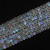 Материалы для творчества handmade. Livemaster - original item Beads 60 pcs Faceted 4/3 mm Transparent Rainbow. Handmade.