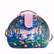 Сумки и аксессуары handmade. Livemaster - original item Claud Monet. Leather  bag Lilies. Handmade.