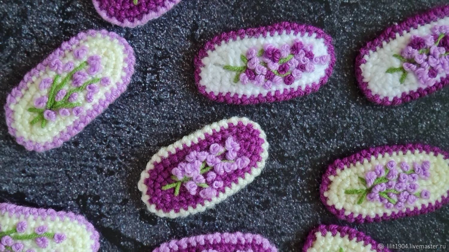 Заколки вязаные клик - клак с лавандой купить в интернет-магазине ...