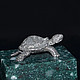 The miniature figure `Turtle`. There are statues of dogs: Dachshund, Bichon Frise, Airedale Terrier, poodle, Spaniel, Pekingese. There are figurines of other animals: elephant, bear, cat, mouse, rat, 