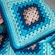 Ручная РАБОТА Плед вязаный крючком 140х190см бабушкин квадрат Морской. Пледы. СУНДУК текстиль плед покрывало (sunduk99). Ярмарка Мастеров.  Фото №4