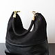 Order Stylish Hobo bag made of genuine black leather and suede. Olga'SLuxuryCreation. Livemaster. . Classic Bag Фото №3