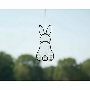 Для дома и интерьера ручной работы. Ярмарка Мастеров - ручная работа Витраж-кролик  (прозрачный бесцвет). Handmade.