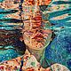 Большая яркая летняя интерьерная картина Девушка в море, Картины, Санкт-Петербург,  Фото №1
