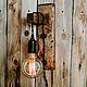 Светильник настенный из дерева в стиле лофт, Настенные светильники, Москва,  Фото №1