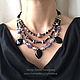 Ethno necklace with black agates and amethysts. Necklace. Costume Jewellery by Elena K. Online shopping on My Livemaster.  Фото №2