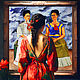Frida Kahlo. Painting modern art Girl in the museum, Pictures, St. Petersburg,  Фото №1