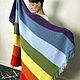 Плед вязаный  плюшевый Радуга одеяло покрывало подарок день рождения, Пледы, Набережные Челны,  Фото №1