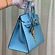 Order Women's handbag made of genuine leather, in blue color. SHOES&BAGS. Livemaster. . Classic Bag Фото №3