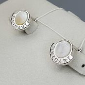 Украшения handmade. Livemaster - original item Silver earrings with mother of pearl 7 mm. Handmade.