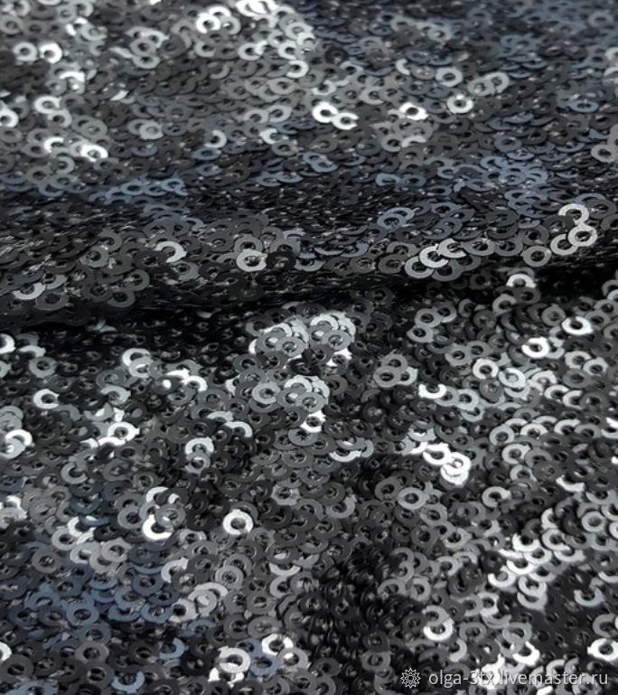 Fabric with silver sequins, Fabric, Ramenskoye,  Фото №1