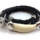 Braided leather bracelet 'Wolf's Fang'. Braided bracelet. Urbanstyle. Online shopping on My Livemaster.  Фото №2