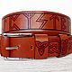 Celtic Runes Futhark Leather Belt, Hand Painted Belt. Straps. Made In Rainbow. My Livemaster. Фото №6