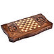 Backgammon carved 'Crescent' large 60, Osipov. Backgammon and checkers. H-Present more, than a gift!. My Livemaster. Фото №4