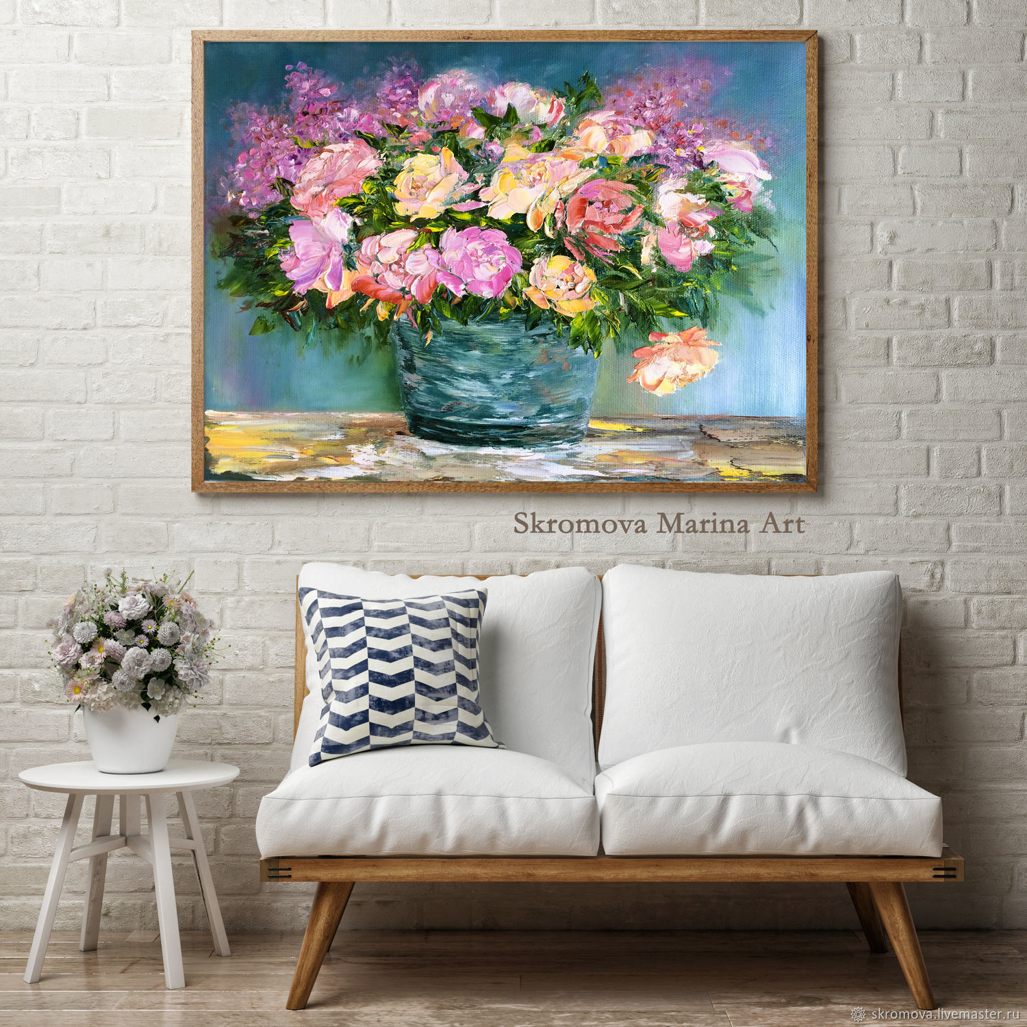 Oil painting of Delicate peonies. Peonies with oil for the children's room, Pictures, Moscow,  Фото №1