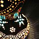  разноцветный восточный настольный светильник, эко бохо лампа. Ночники. Kabajur. Ярмарка Мастеров.  Фото №5
