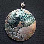 Украшения handmade. Livemaster - original item Lady portrait necklace. Lacquer miniature. Hand painted pendant. Handmade.