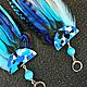 Earrings made of rooster and pheasant feathers in a blue-blue scale. Earrings. Feather earrings Magic Temptation. Online shopping on My Livemaster.  Фото №2