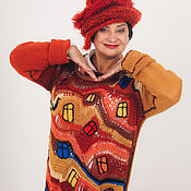 Одежда handmade. Livemaster - original item Hundertwasser Window sweater option 14. Handmade.