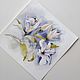 Watercolor Lilies (flowers blue olive white painting). Pictures. Pastelena. Online shopping on My Livemaster.  Фото №2