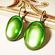 Earrings made of Czech glass - light green. Earrings. Lepushkin larchik. Online shopping on My Livemaster.  Фото №2