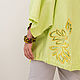 Order Linen parka with embroidery color Chartreuse. NATALINI. Livemaster. . Parkas jacket Фото №3