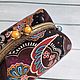 Cosmetic bag with clasp 'Patterns on brown', Beauticians, Polyarnye Zori,  Фото №1