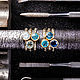 Blue kyanite gold plated stud earrings (EMSR). Stud earrings. IRStudio. My Livemaster. Фото №6