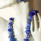 'Cobalt ' beads and earrings lampwork glass blue with white. Jewelry Sets. BeautyGlassByKate(Lampwork) (beauty-glass). Online shopping on My Livemaster.  Фото №2