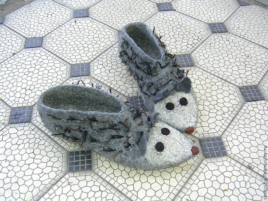 'Hedgehogs' felted sneakers for men women unisex, Slippers, Nizhny Novgorod,  Фото №1