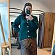 Кардиган джемпер женский вязаный из хлопка изумрудный зелёный лето. Кардиганы. STYLEX. Интернет-магазин Ярмарка Мастеров.  Фото №2