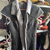Одежда handmade. Livemaster - original item Women`s leather vest made of sheepskin 42-44 gray. Handmade.