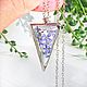 Triangular transparent resin pendant with real forget-me-nots, Pendants, St. Petersburg,  Фото №1