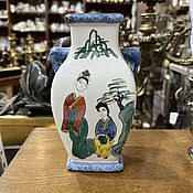 Винтаж handmade. Livemaster - original item A vase with an oriental plot, ceramics, Japan? (1974. Handmade.