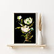 Mini painting with peonies. A small painting of peonies. Black Mini painting, Pictures, Moscow,  Фото №1