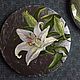  Interior round picture of the Diptych 'Silver and lilies», Pictures, Moscow,  Фото №1