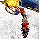 With pendant of coral, lapis lazuli and agate 'a bunch of grapes'. Necklace. LuckyStone. My Livemaster. Фото №5