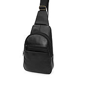 Сумки и аксессуары handmade. Livemaster - original item Men`s bag: Men`s black leather bag Edgar Mod. C90-712. Handmade.