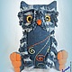 Сова джинсовая, интерьерная текстильная игрушка. Мягкие игрушки. Оксана Святковская. Ярмарка Мастеров.  Фото №5
