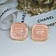 Винтаж: Серьги Chanel нежно-розовые. Стильные квадраты серьги Шанель, Серьги винтажные, Москва,  Фото №1