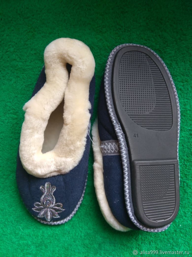 Chuvaki sheepskin with hard soles, Slippers, Moscow,  Фото №1