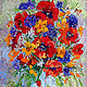 Poppies painting 'still life with Poppies and Strawberries' painting with poppies, Pictures, Voronezh,  Фото №1