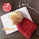 Red set of hat and mittens 'Yaroslav'. Headwear Sets. Knitted hats & snoods Pumpkin pie. Online shopping on My Livemaster.  Фото №2