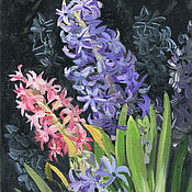 Картины и панно handmade. Livemaster - original item Pictures: Hyacinths. 18h24 cm, oil on canvas. unframed. Handmade.