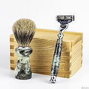 Косметика ручной работы handmade. Livemaster - original item A brush with a badger pile and a shaving machine. Handmade.