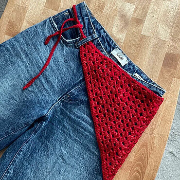 Аксессуары ручной работы. Ярмарка Мастеров - ручная работа Косынка Красный мак. Handmade.