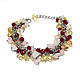 Bracelet stones citrine, rose quartz and glass beads, Bead bracelet, Moscow,  Фото №1